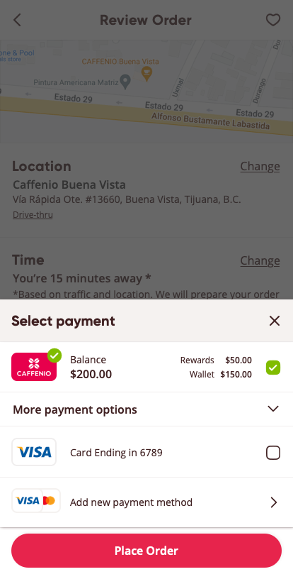 Caffenio Final Design Checkout Popup Screen