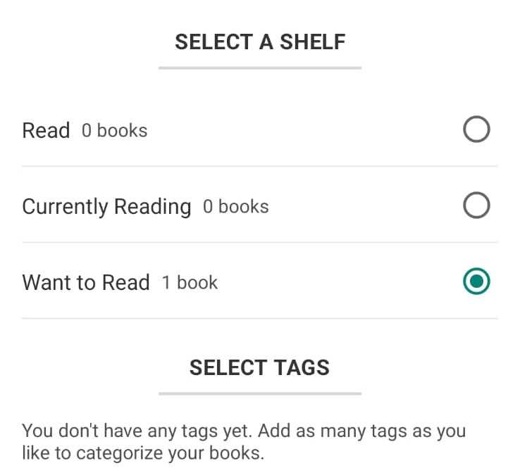 Goodreads Shelves