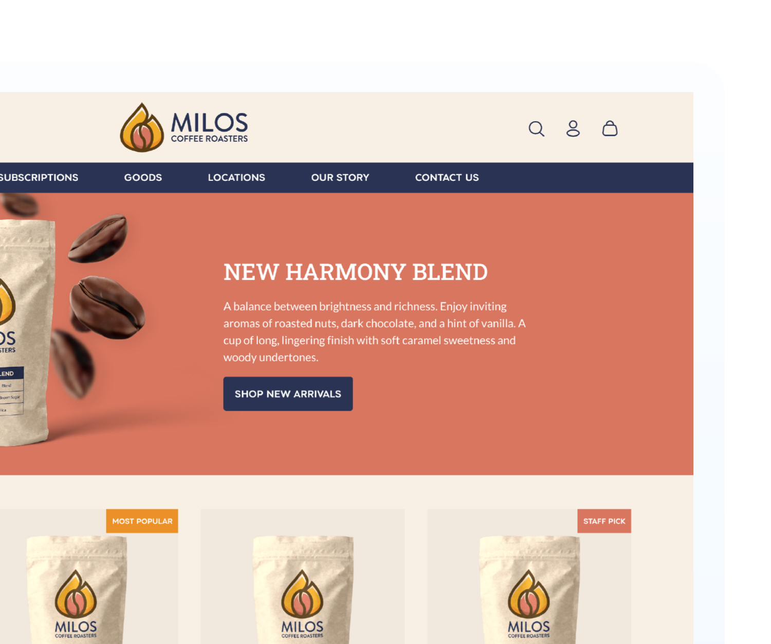 Milos Homepage-Mockup Preview