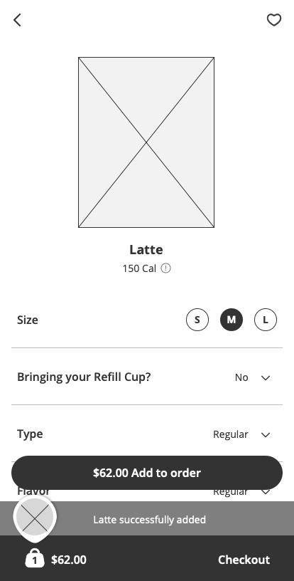 Caffenio Wireframe Product Latte